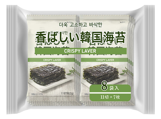 \50%OFF/香ばしい韓国海苔 8袋×10パック【送料無料】|ご飯&おつまみにピッタリ 清浄園